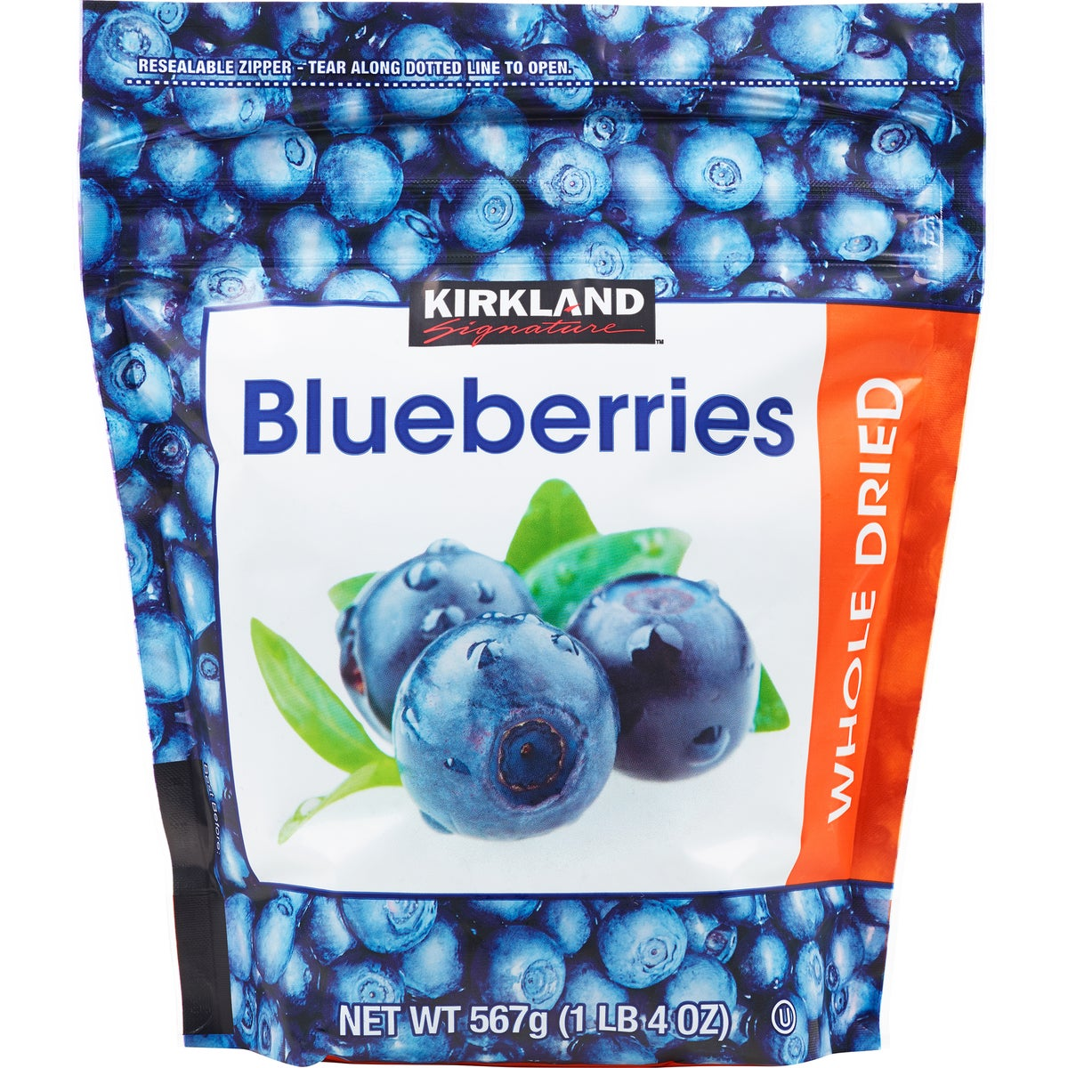 Kirkland Signature, Whole Dried Blueberries, 20 oz