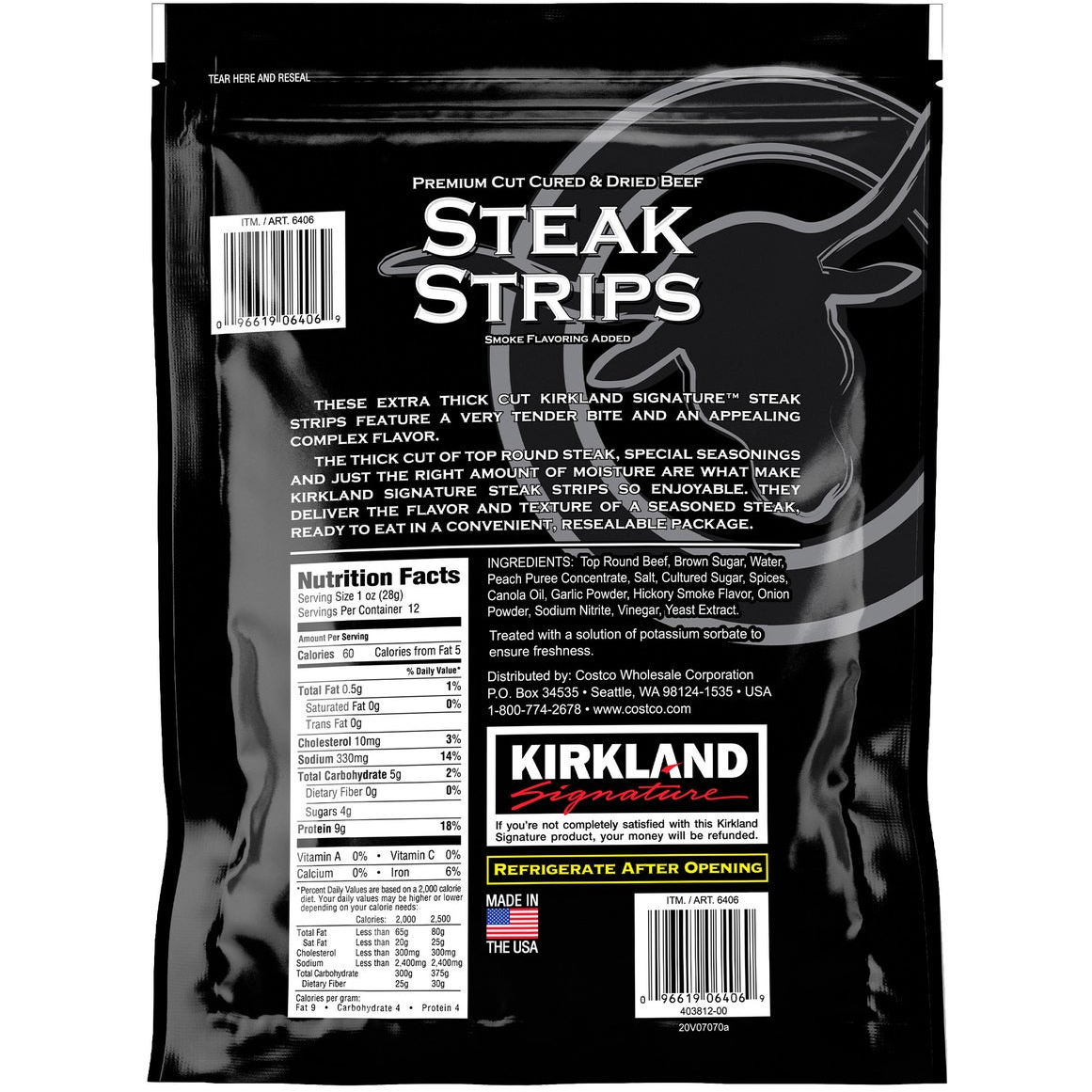 Kirkland Signature Premium Extra Thick Steak Strips, 12 oz