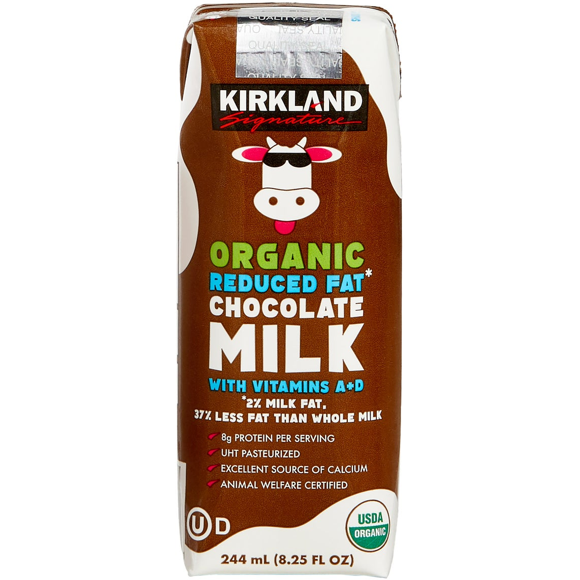 Kirkland Signature, Organic Reduced Fat Chocolate Milk, 8.25 fl oz, 24-Count