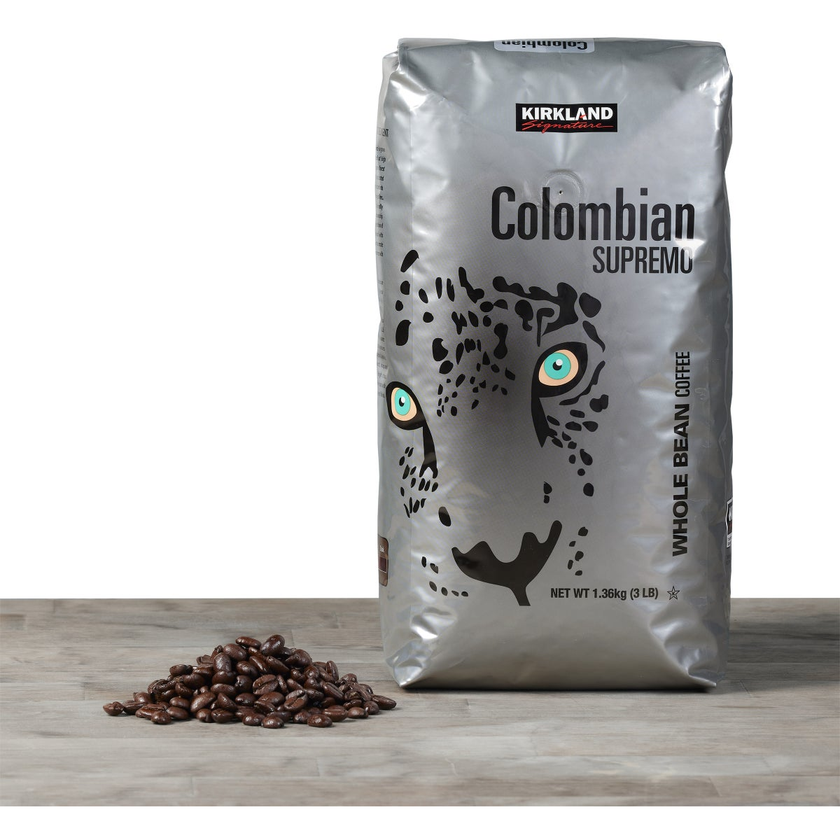 Kirkland Signature Colombian Supremo Coffee, Whole Bean, 3 lbs