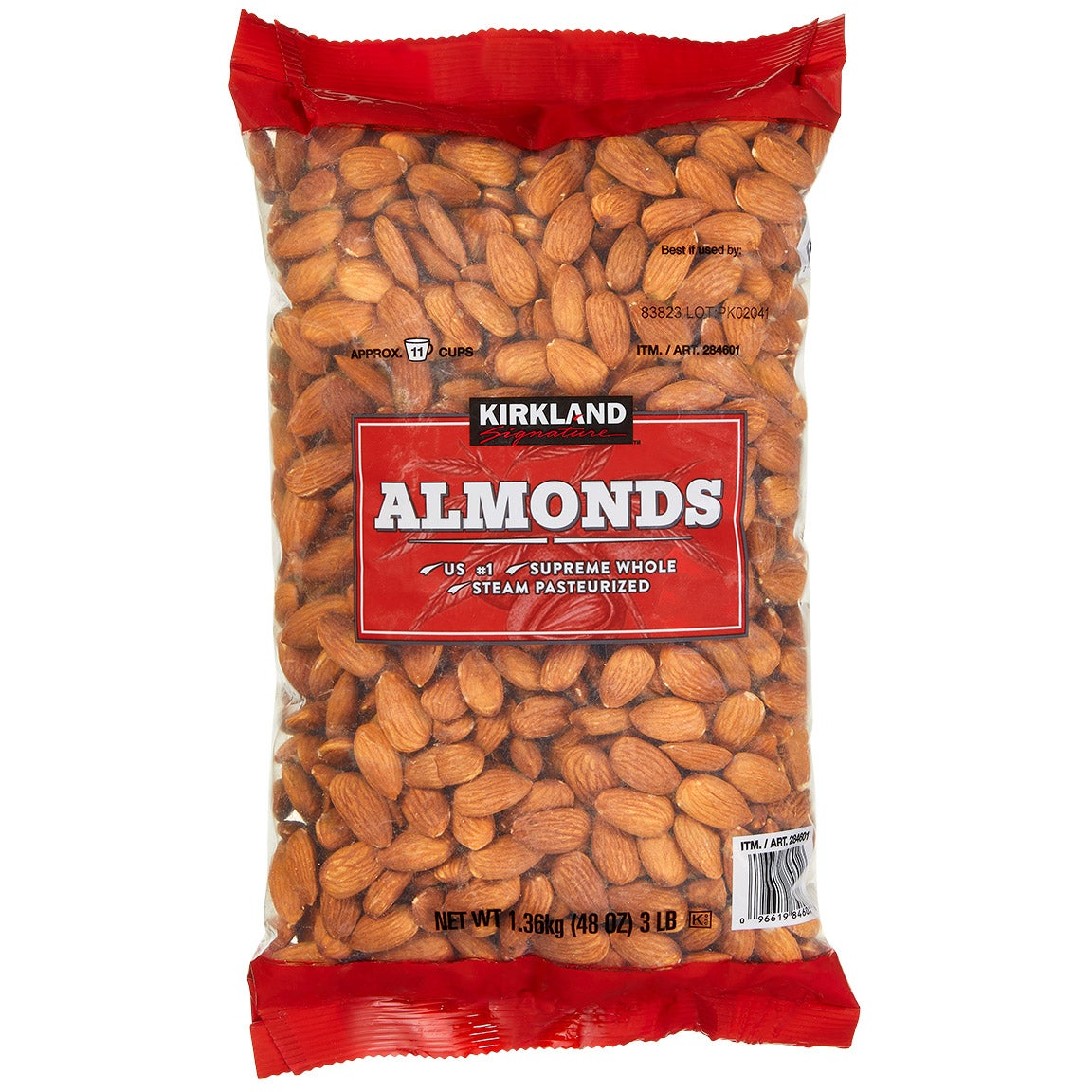 Kirkland Signature Supreme Whole Almonds, 3 lbs