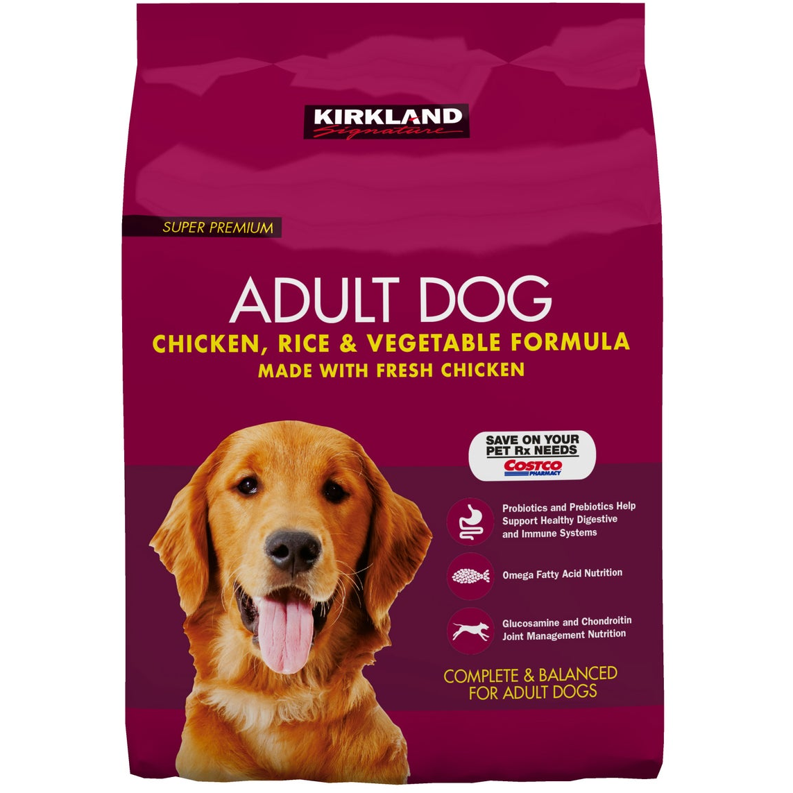 Kirkland Signature Adult Formula Chicken, Rice and Vegetable Dog Food, 40 lbs