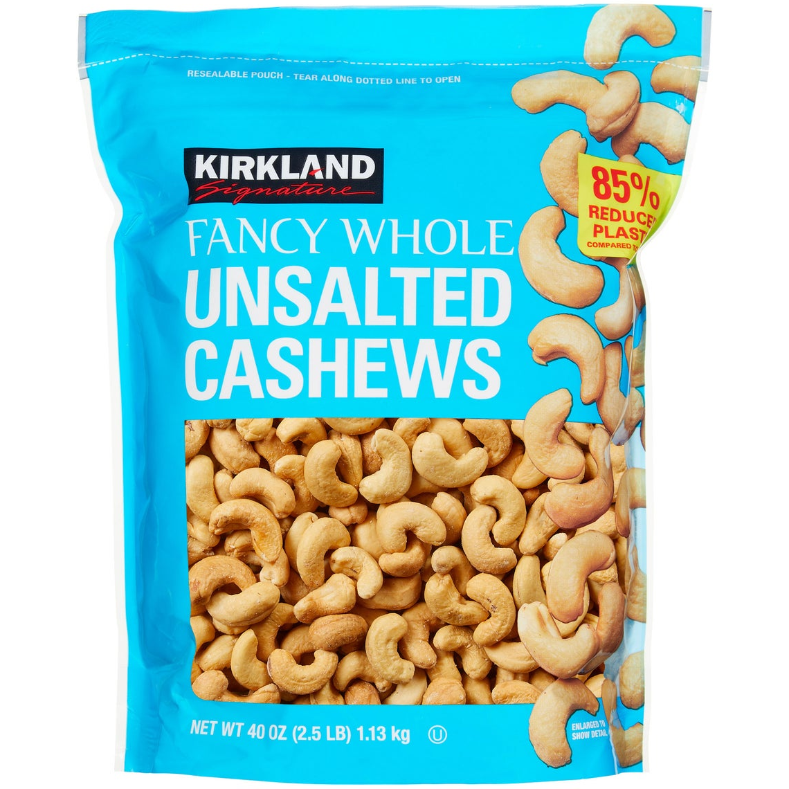 Kirkland Signature Fancy Whole Cashews, Unsalted, 2.5 lbs