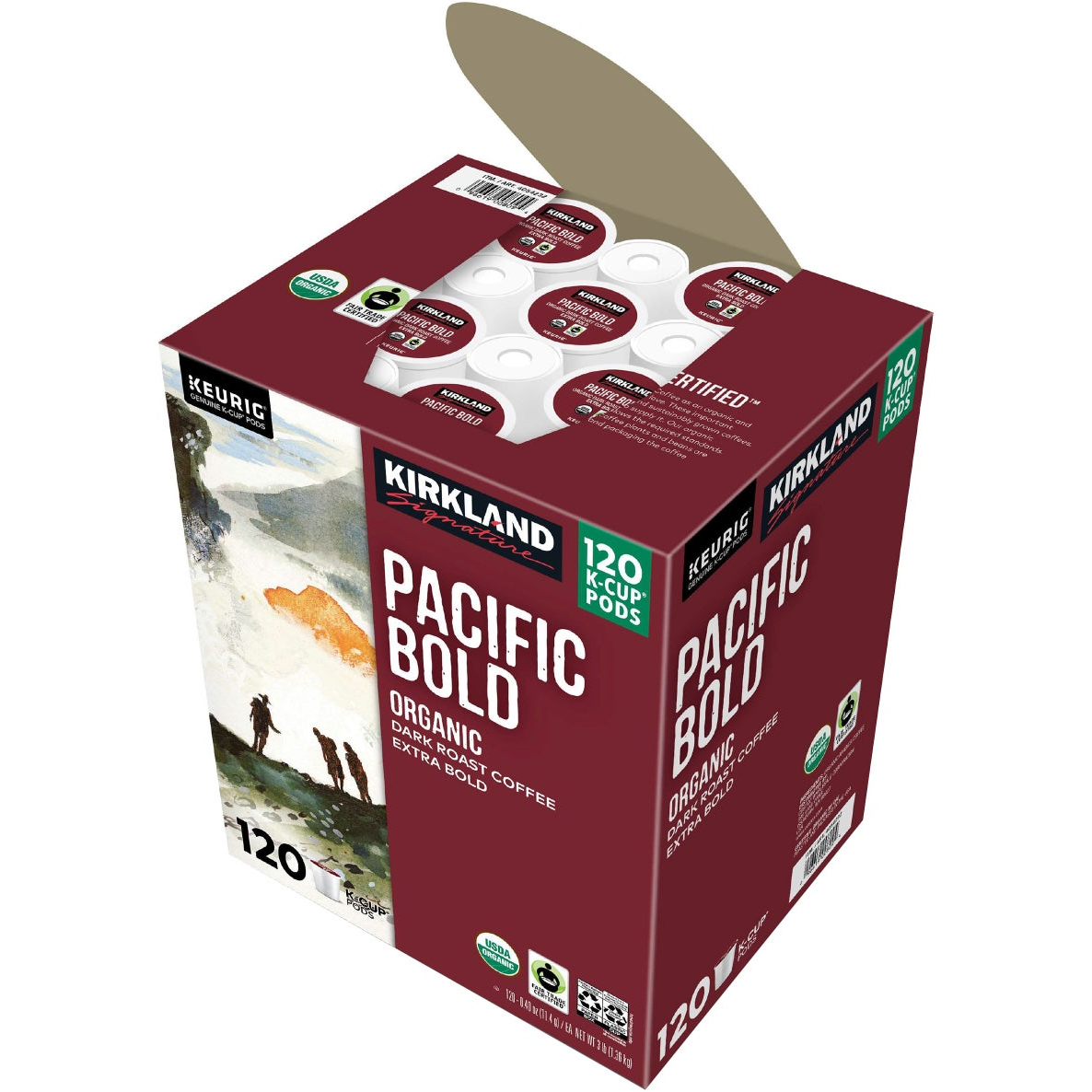 Kirkland Signature Coffee Organic Pacific Bold K-Cup Pod, 120-count