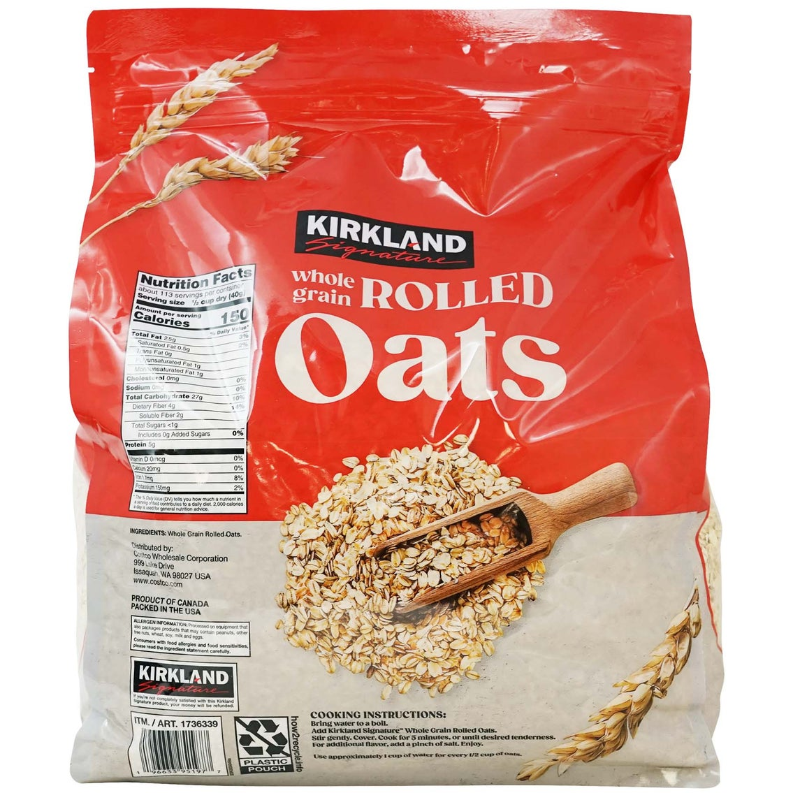 Kirkland Signature Whole Grain Rolled Oats, 10 LBS