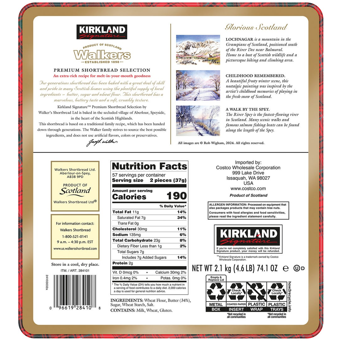 Kirkland Signature Walkers Premium Shortbread Selection, 4.6 lbs