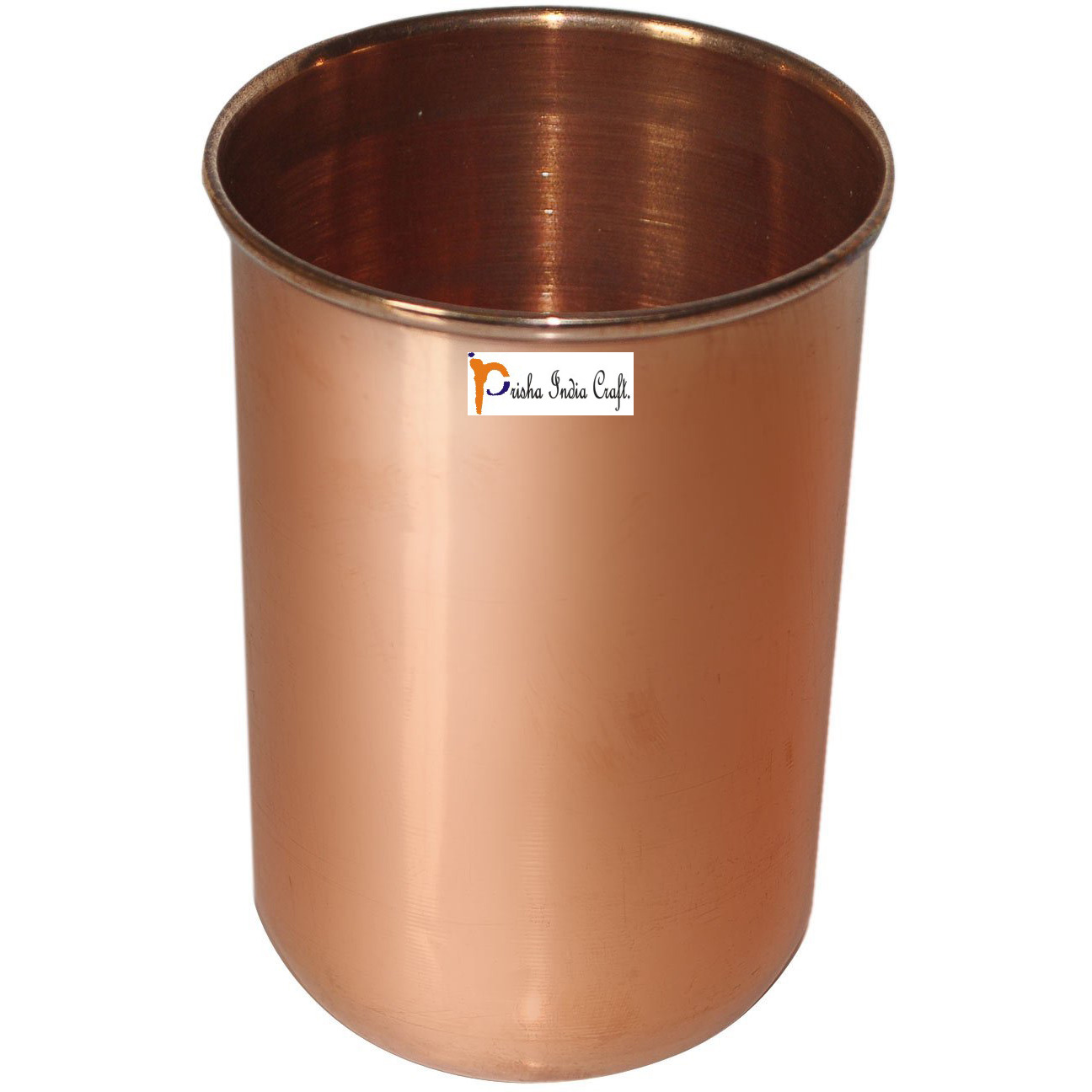 Set of 5 - Prisha India Craft B. Pure Copper Glass Cup for Water - Handmade Water Glasses - Traveller's Copper Mug for Ayurveda Benefits