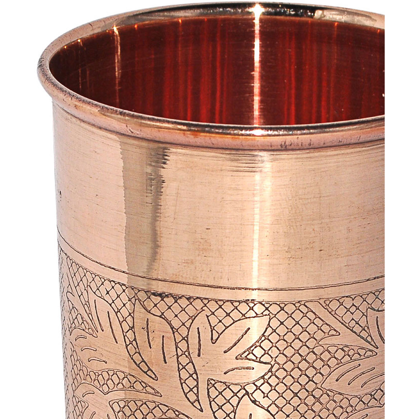 Set of 4 - Prisha India Craft B. Copper Cup Water Tumbler - Handmade Water Glasses - Traveller's Copper Mug for Ayurveda Benefits