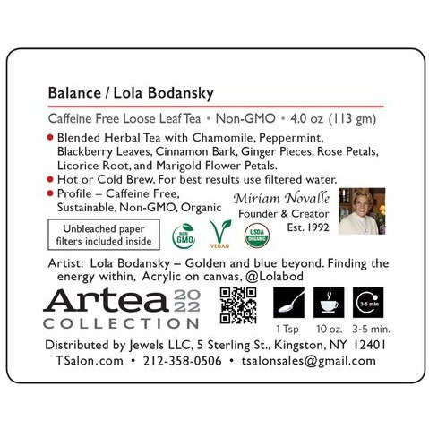 Balance - Lola Bodansky - Artea 2022 Collection - Loose Leaf - Gift Tin - 4 Oz (113.4 Gm)