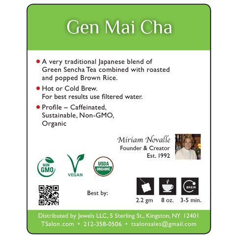 Gen Mai Cha - Green Tea With Brown Roasted Rice - 18 Tea Bags