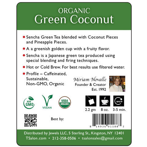 Organic Green Coconut - Green Tea - 18 Tea Bags