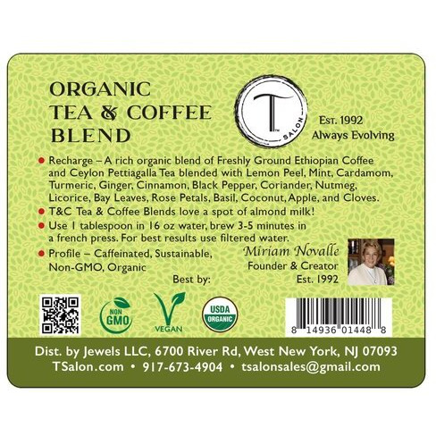 Recharge Organic Tea & Coffee Blend - Tin - 4 Oz (113.4 Gm)