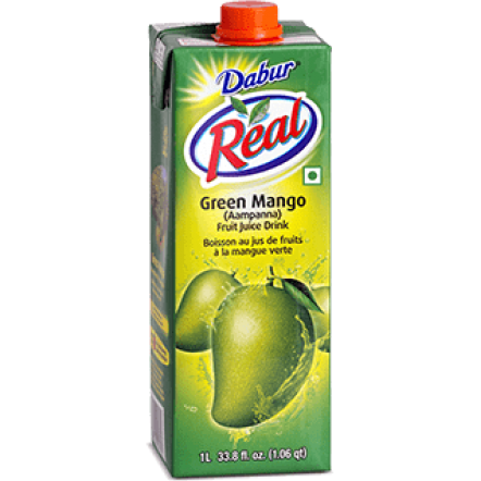 Dabur Real Green Mango Aampanna Fruit Juice Drink - 1 L (33.8 Fl Oz)