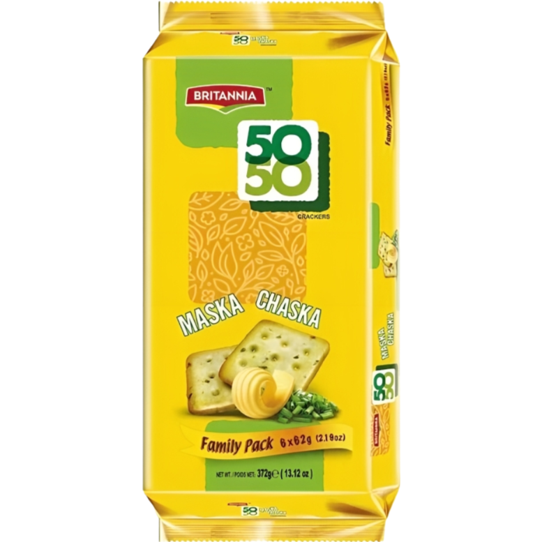 Britannia 50 50 Maska Chaska Crackers Family Pack - 13.12 Oz (372 Gm)