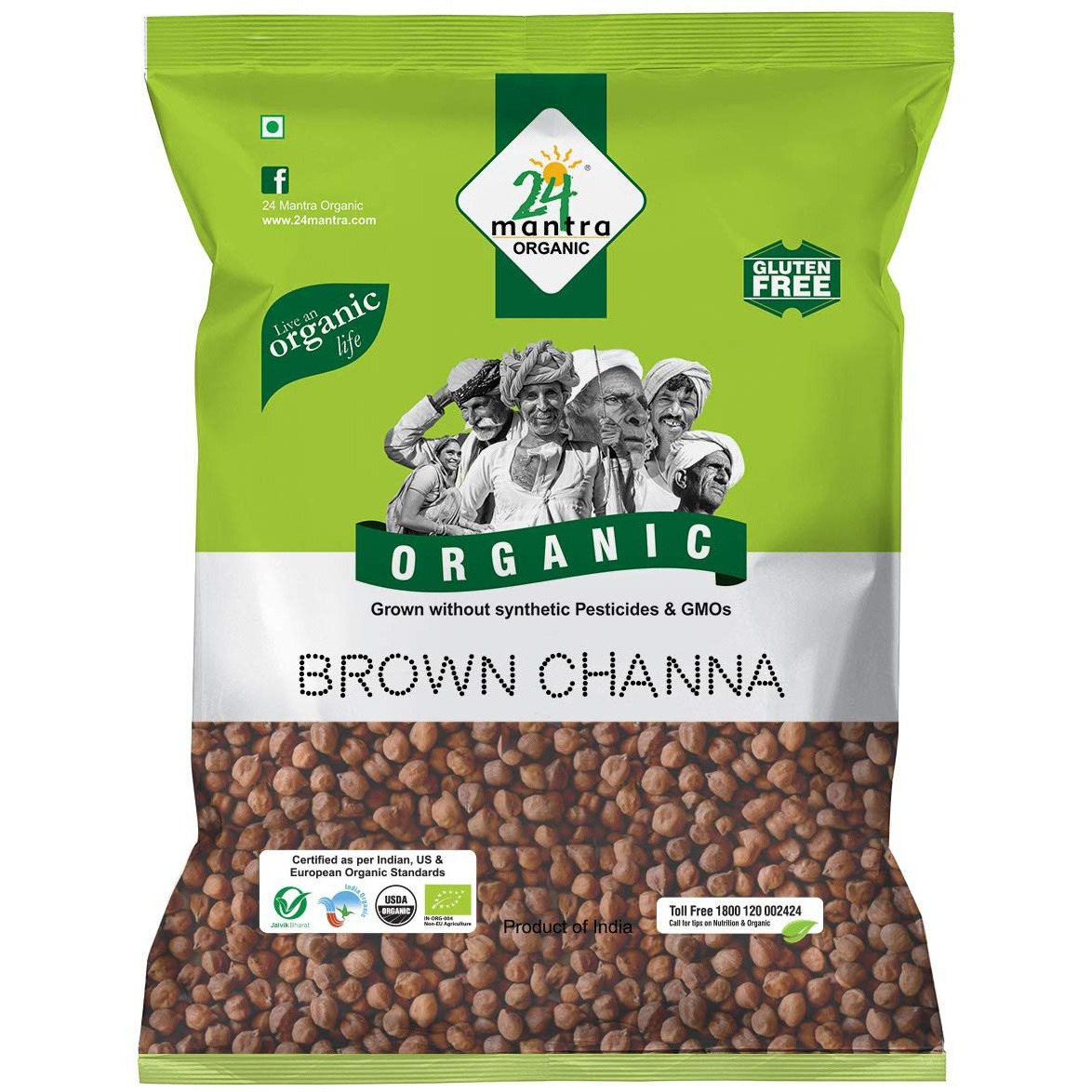 24 Mantra Organic Bron Chana - 2 Lb (908 Gm)