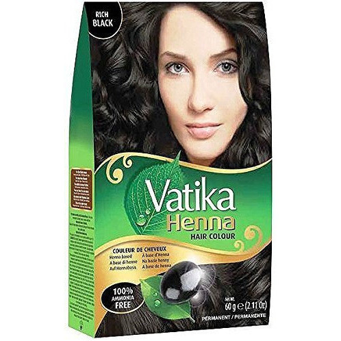 Vatika Henna Hair Colour Rich Black - 60 Gm (2.1 Oz)