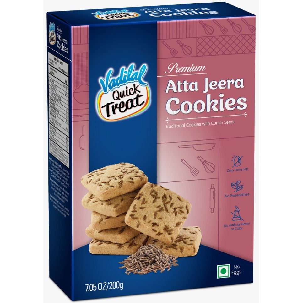 Vadilal Atta Jeera Cookies - 200 Gm (7 Oz)