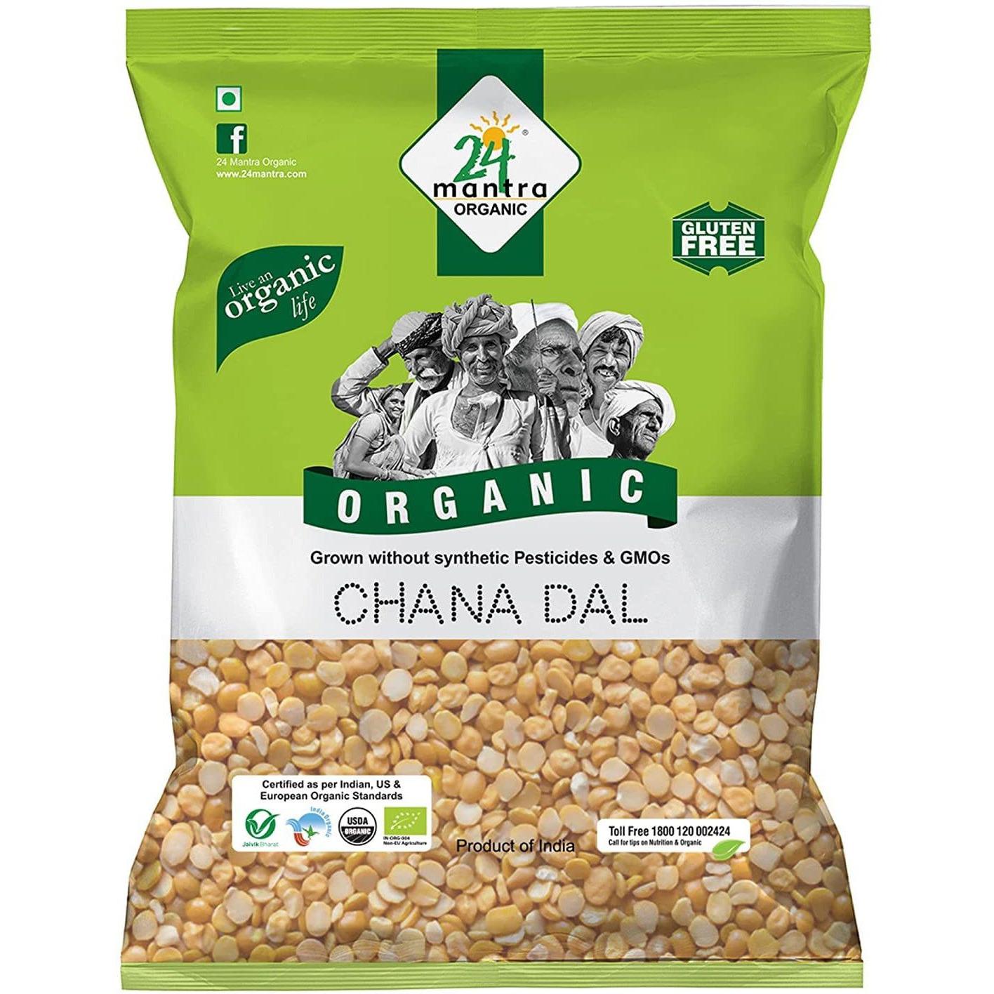 24 Mantra Organic Chana Dal - 2 Lb (908 Gm)