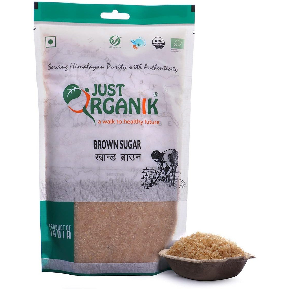 Just Organik Organic Sugar Bron - 2 Lb (908 Gm)