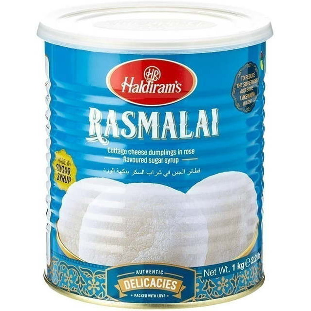 Haldiram's Rasmalai Can - 1 Kg (2.2 Lb)