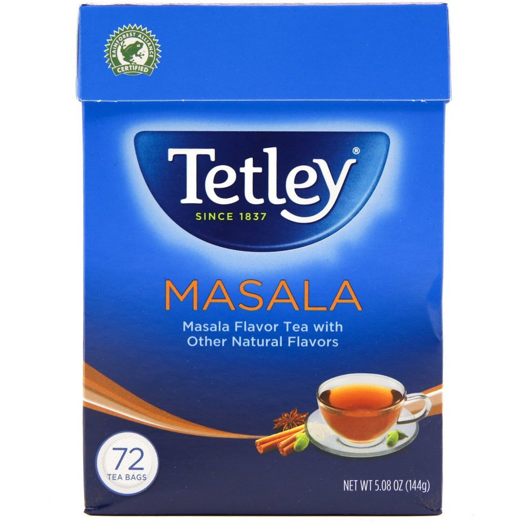 Tetley Tea Bag Masala 72 Bags - 5 Oz (144 Gm)