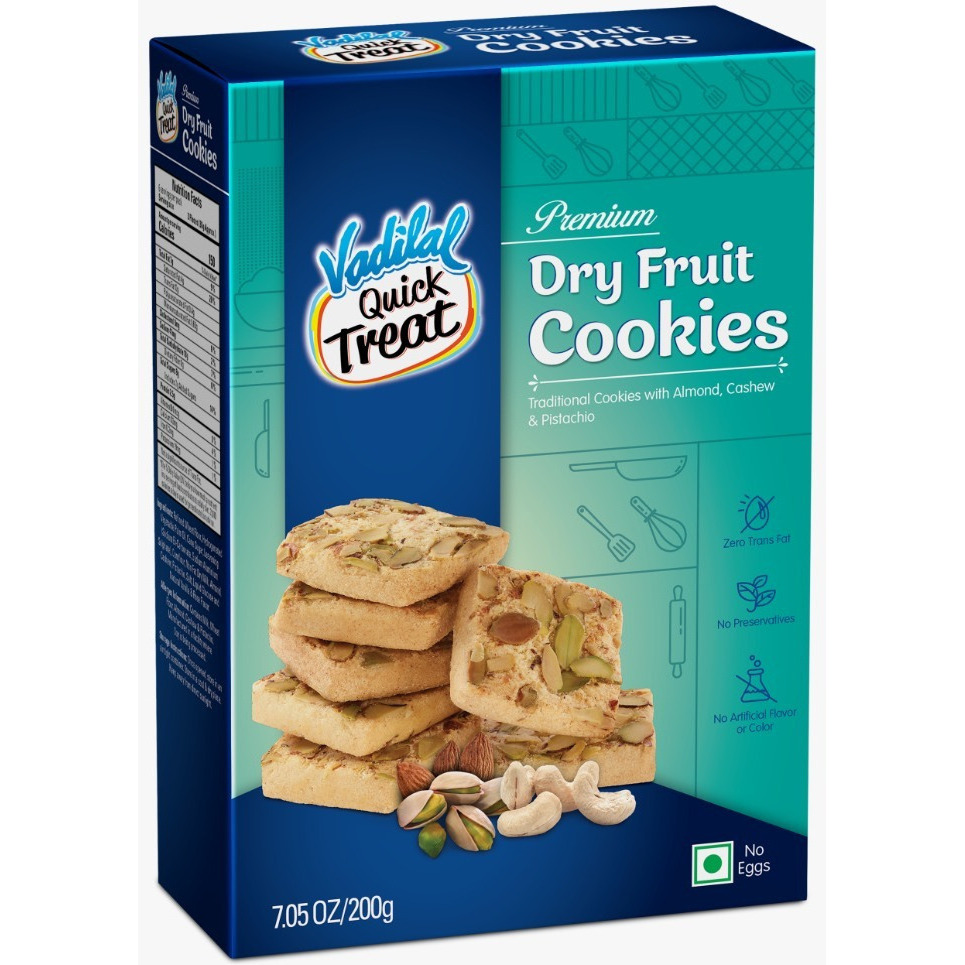 Vadilal Dry Fruit Cookies - 200 Gm (7 Oz)