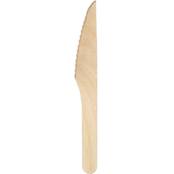 EcoChoice Compostable Biodegradable Chemical Free Wooden Knife 6 1/4 In - 100 Pc