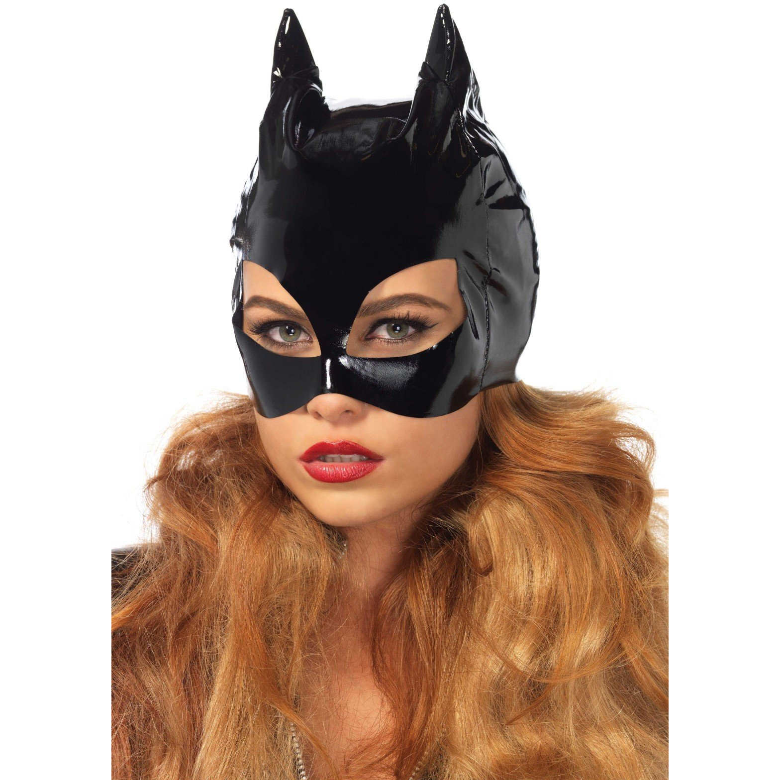 Leg Avenue Women's Black Vinyl Cat Mask, One Size