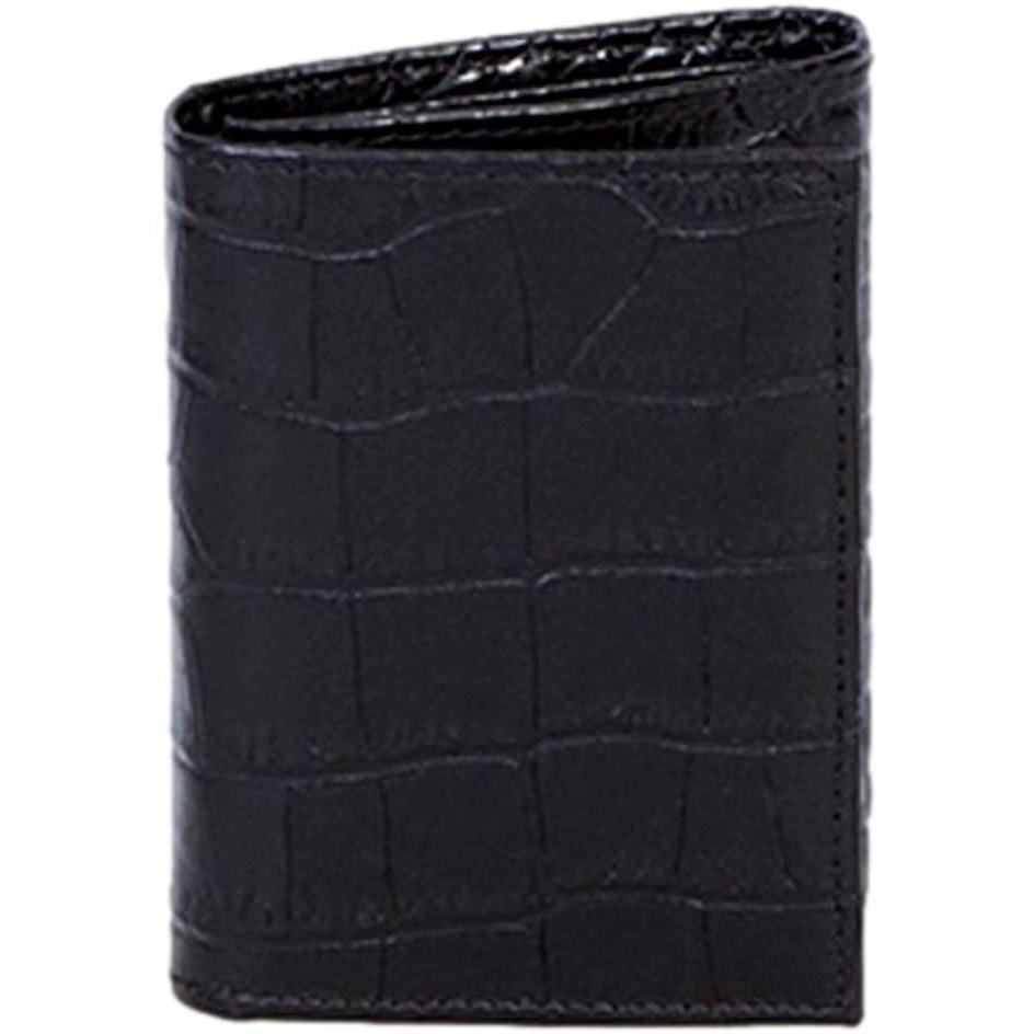 Scully Western Wallet Crocodile Print Leather Tri-fold Black 2000W-0