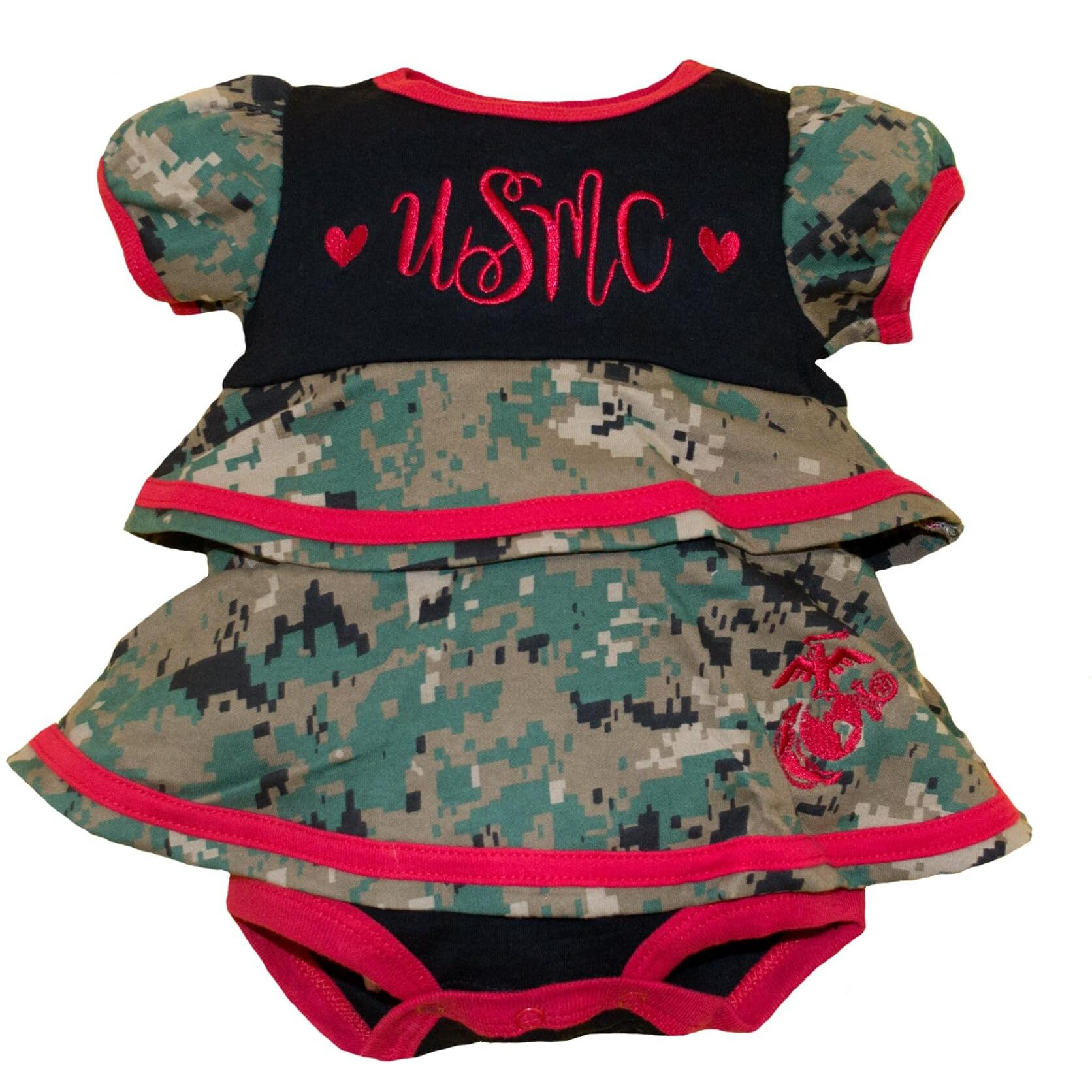 Marine Woodland Baby Ruffle Dress