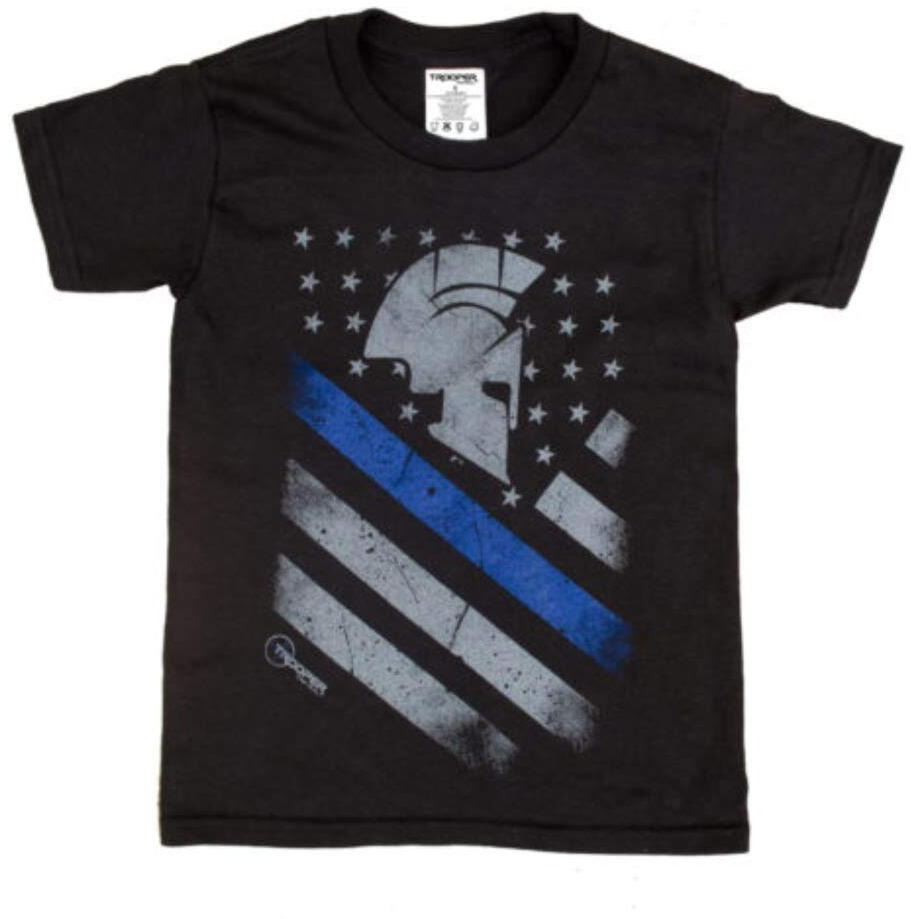 BLUE LINE SPARTAN BLACK T-SHIRT LARGE