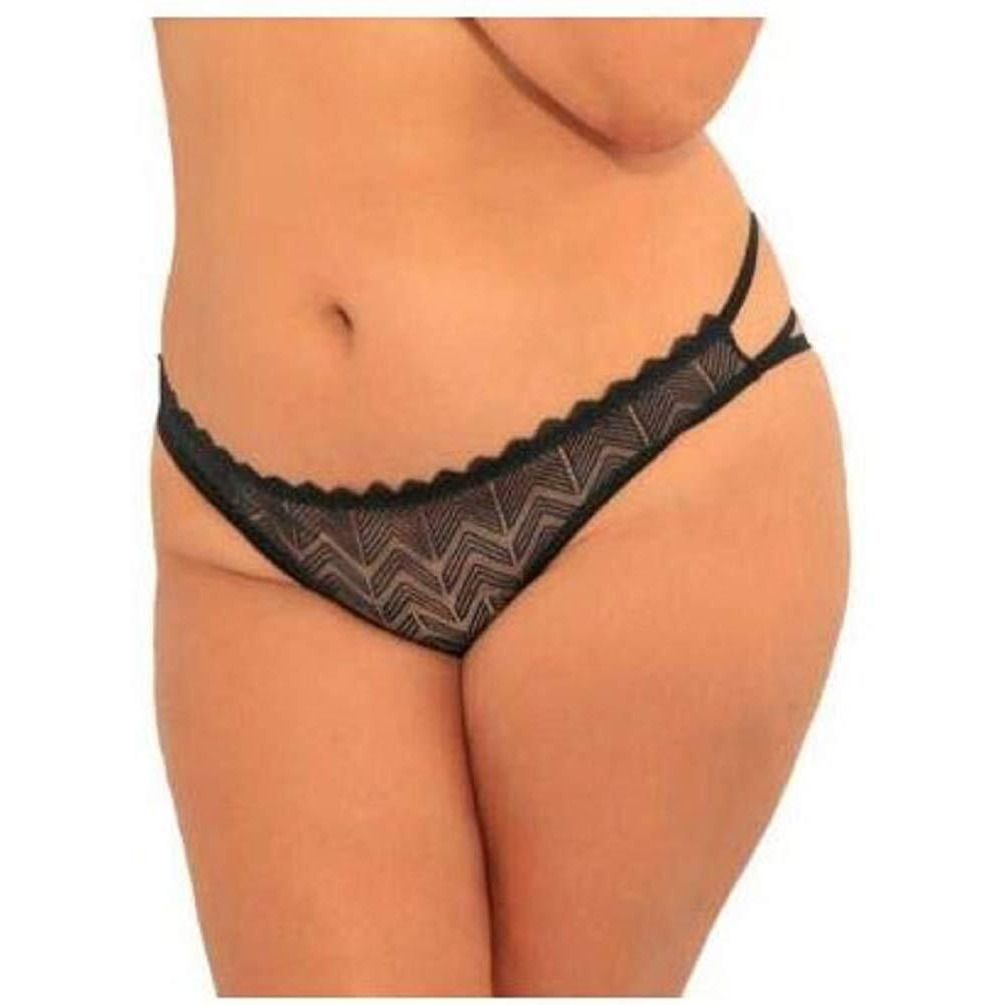 Rene ROFE No Restrictions Crotchless Panty Black 3x-4x