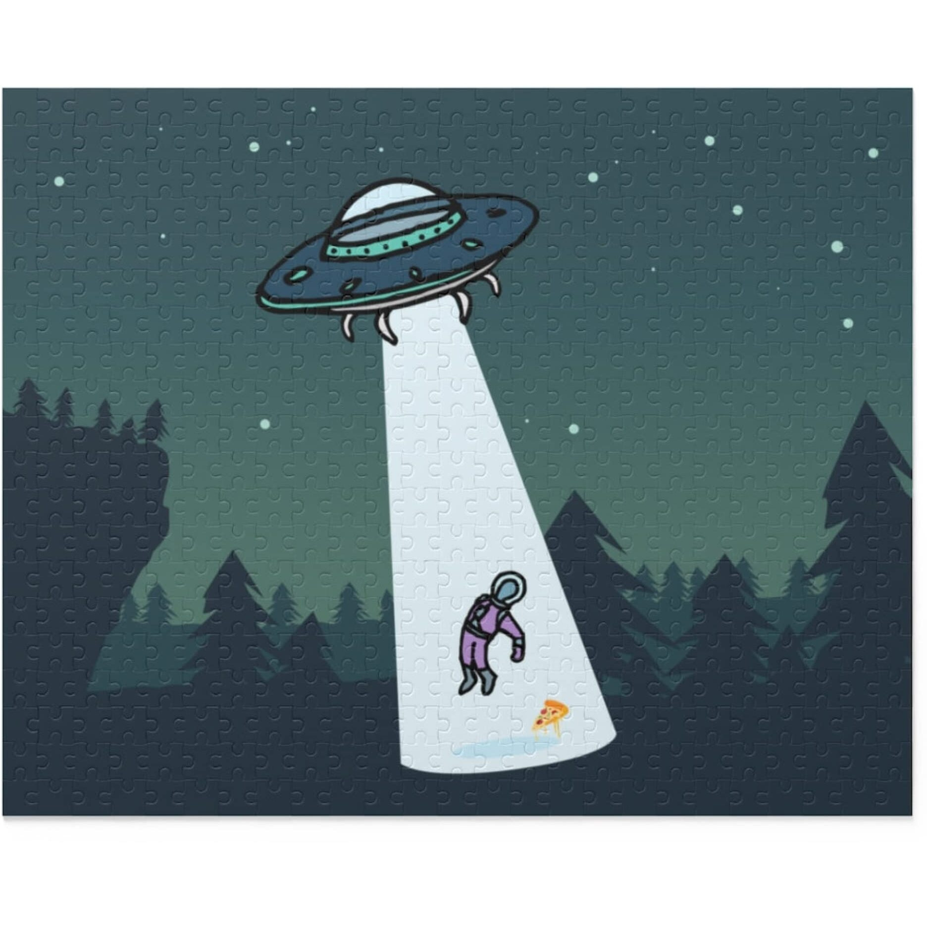 Onetify Alien Abduction ith Pizza Jigsa Puzzle 500-Piece