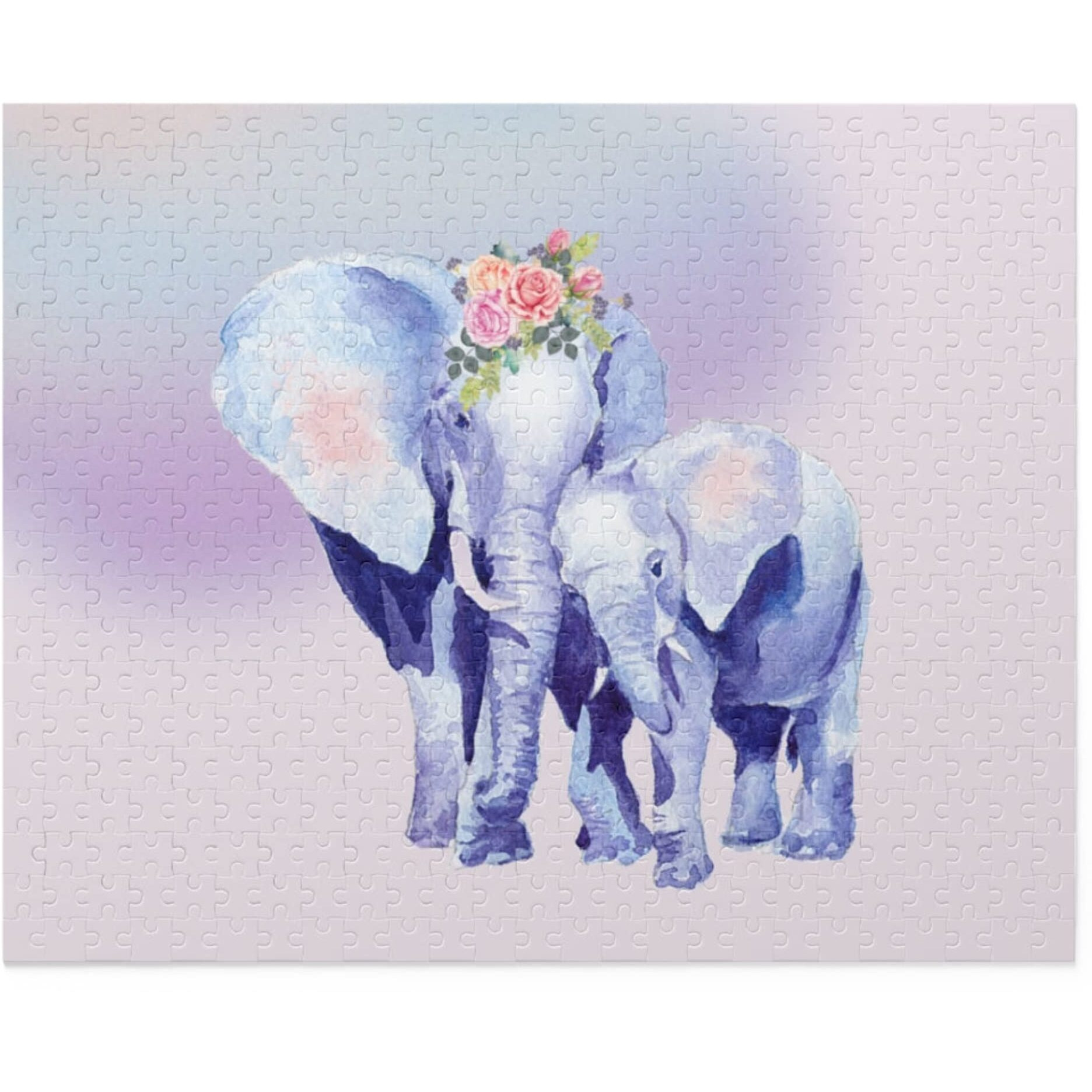 Onetify Mother and Baby Auspicious Elephant Jigsa Puzzle 500-Piece