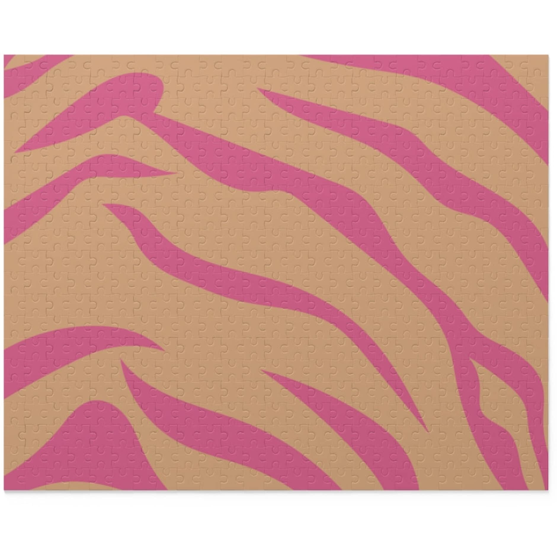 Onetify Pink Leopard Stripes Jigsa Puzzle 500-Piece