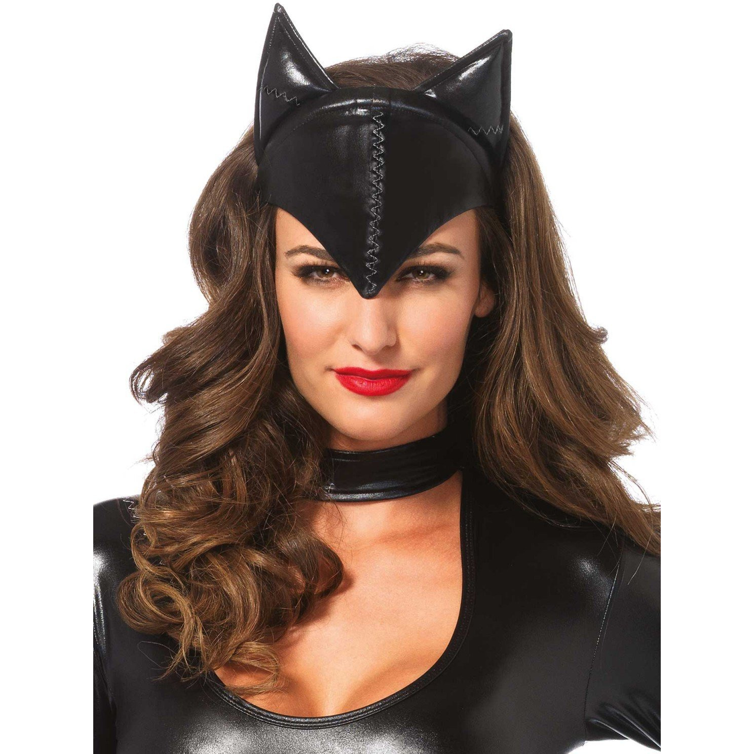 Leg Avenue Women's Feline Femme Fatale mask, Black, One Size