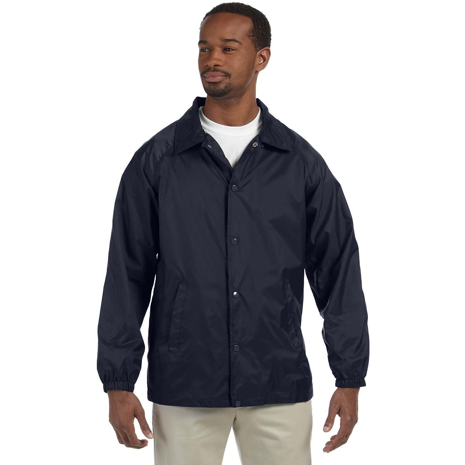 Harriton Adult Nylon Staff Jacket S NAVY