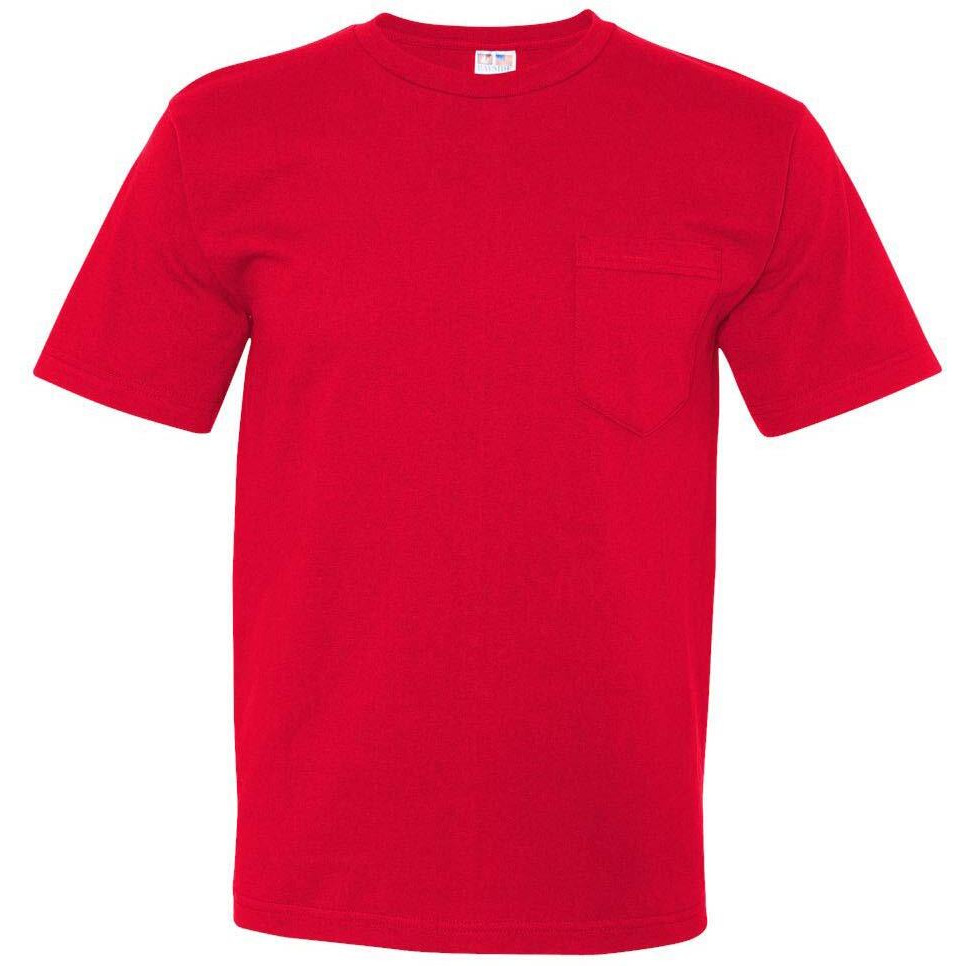 BY ADULT 5.4 OZ USA MD PKT TEE (RED) (M)