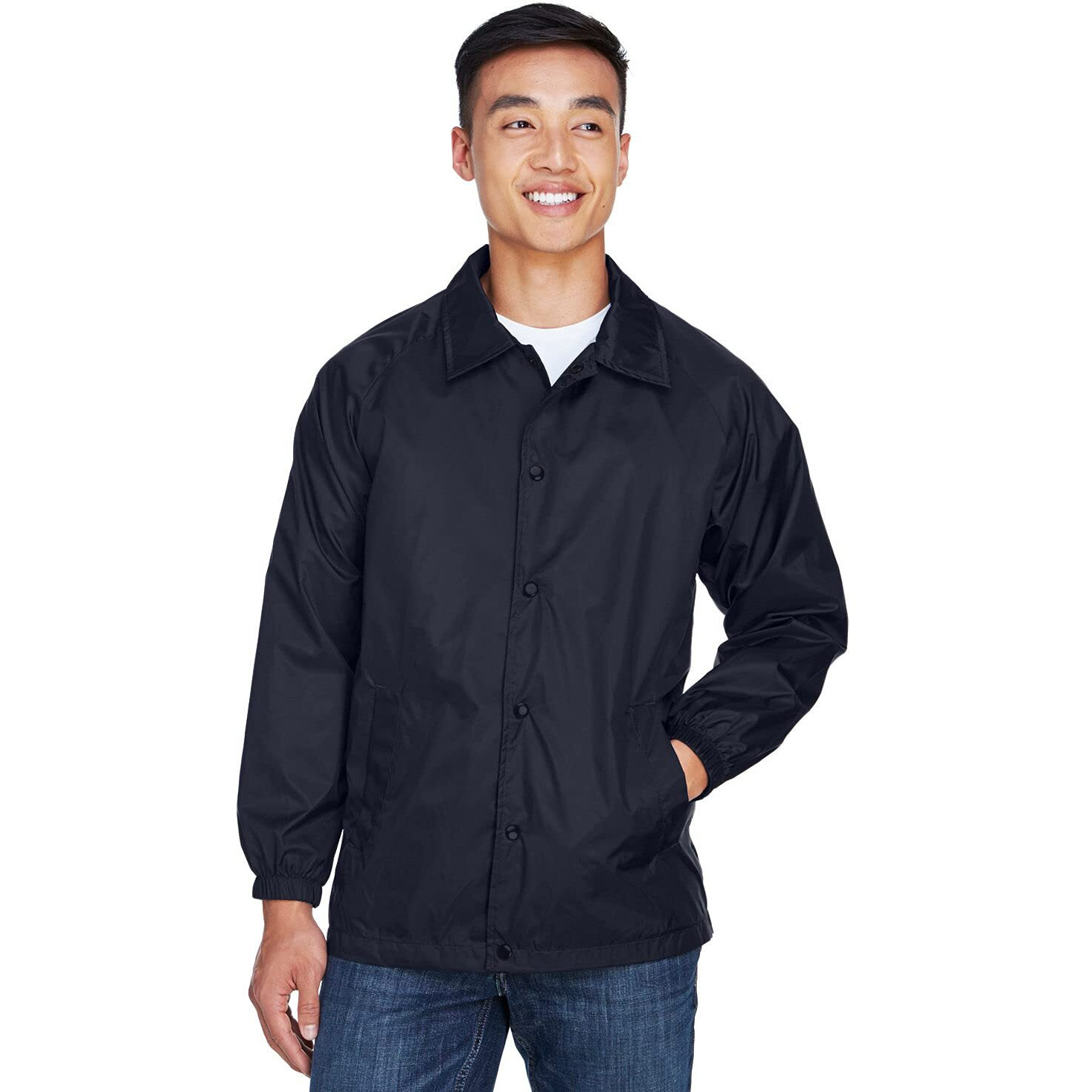 Harriton Men's Raglan Sleeves Nylon Staff Jacket