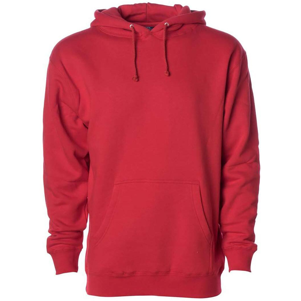 Independent Trading Co. mens Hooded Pullover Sweatshirt (IND4000) Red XS