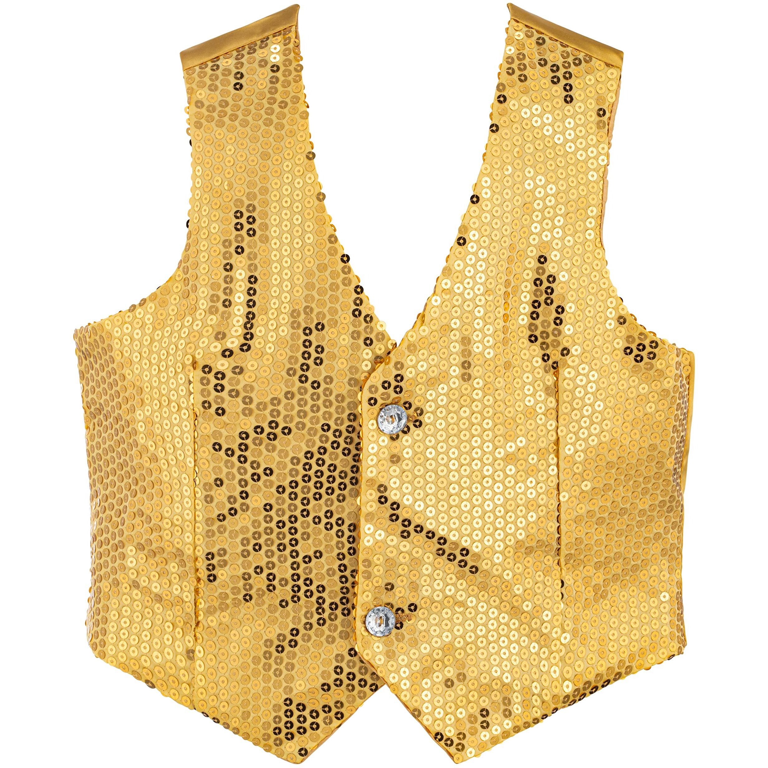 Dress Up America Sequin Vest for Men and Women - Adults Shiny Dance Vest - Disco Party Costume Vests