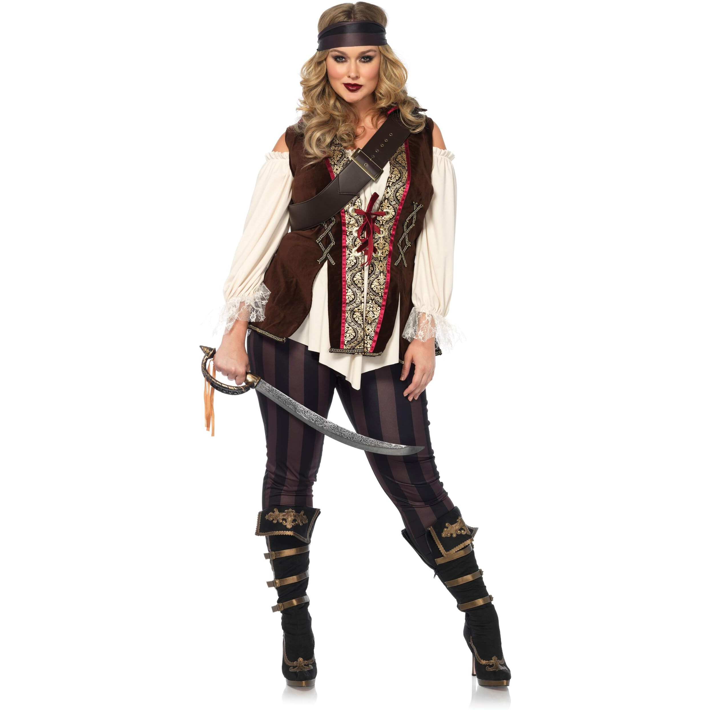 Leg Avenue Women's Plus Size Captain Blackheart Costume, Multi, 3X/4X