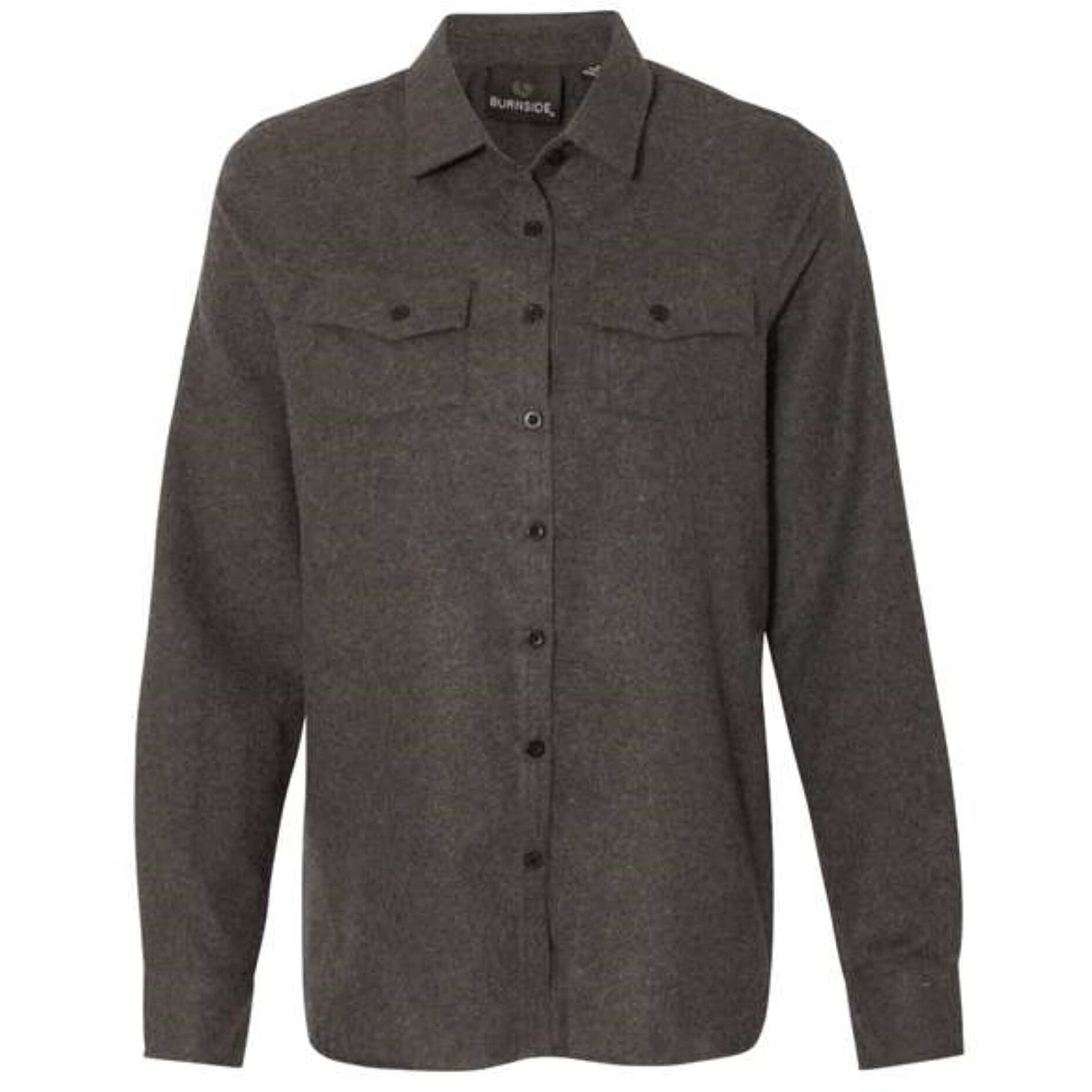 Burnside Ladies' Solid Flannel Shirt M CHARCOAL