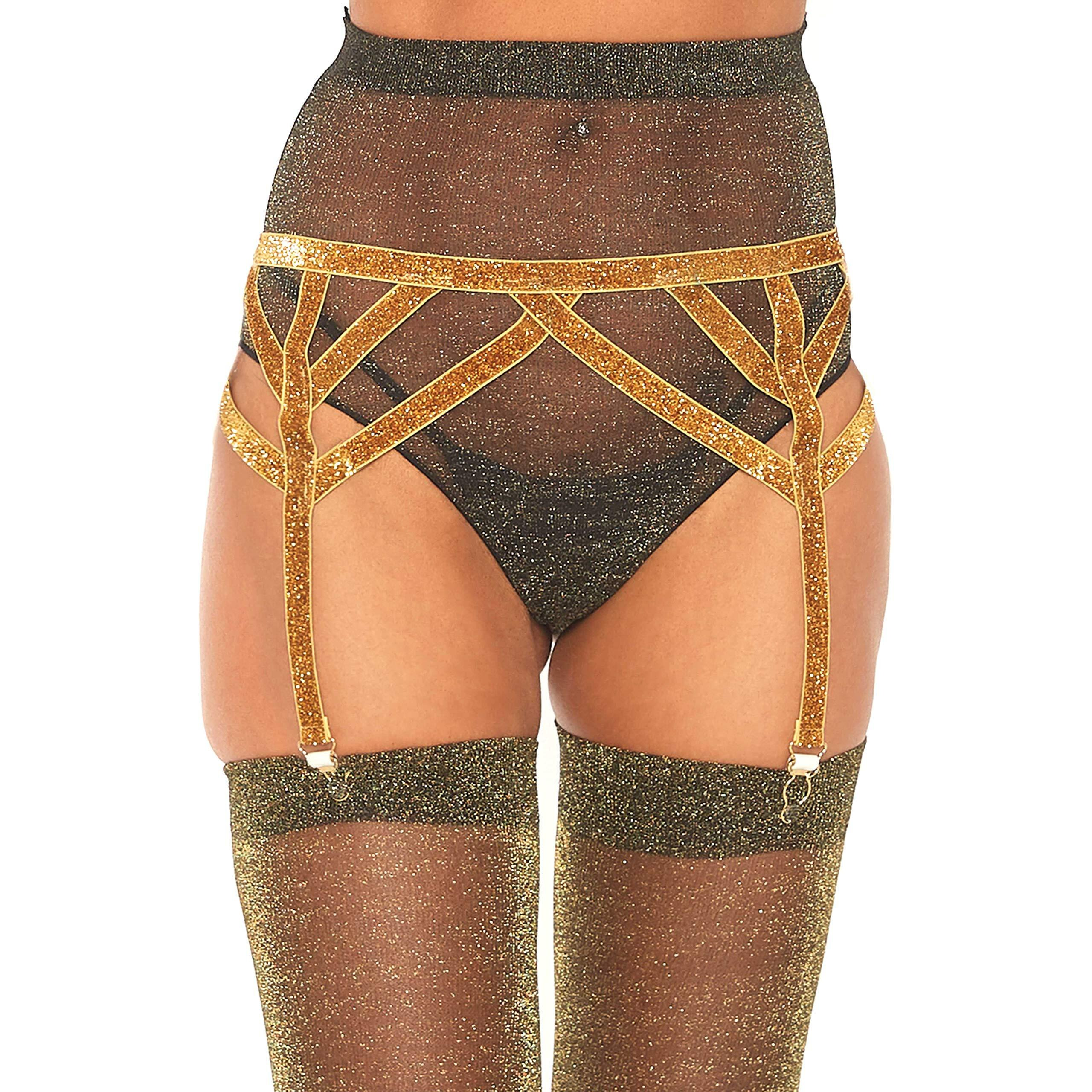 Leg Avenue Women's Shimmer Lurex Elastic Garter Belt