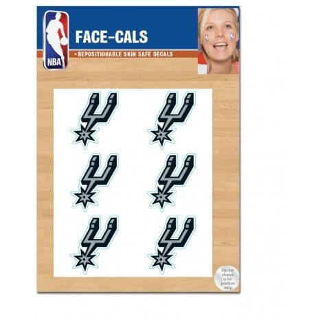 NBA San Antonio Spurs Face Tattoos, Team Colors, One Size