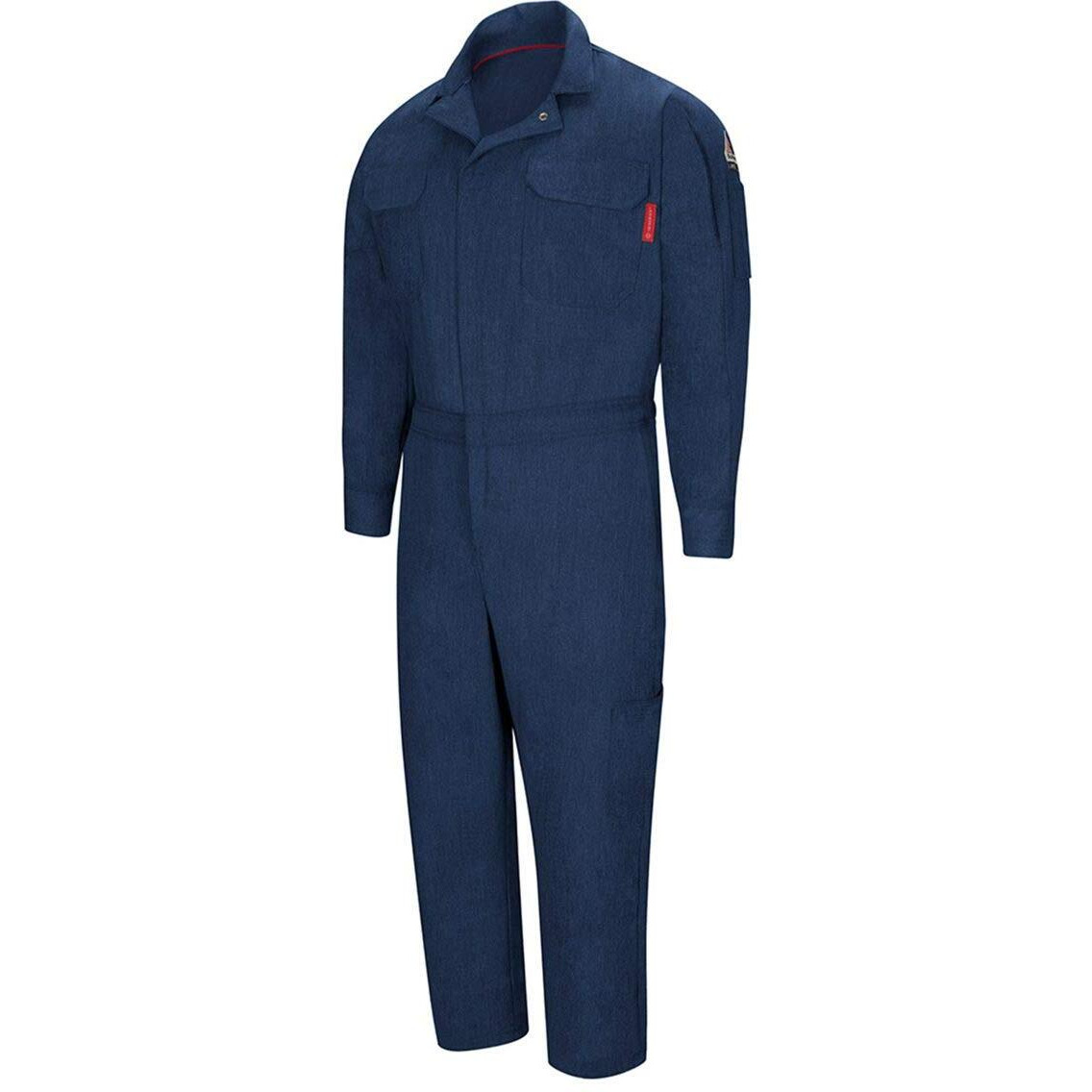 Bulwark FR Men's QC20 iQ Series Flame Resistant Mobility Coverall (Medium Long, Navy)