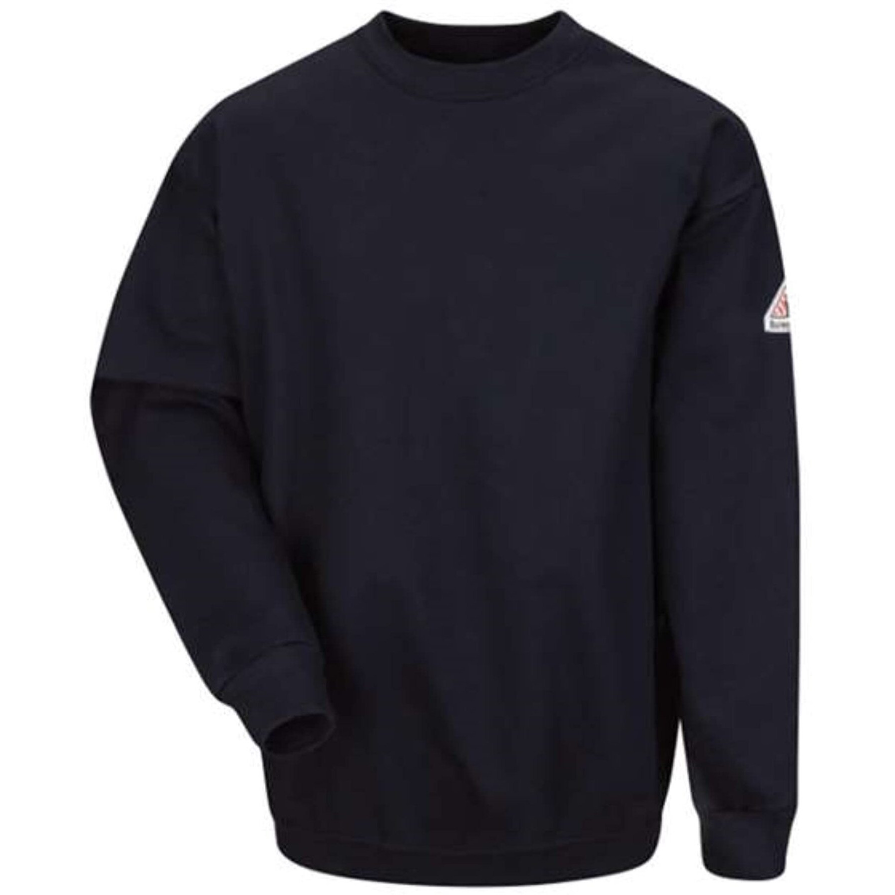 Bulwark FR Men's SEC2 Brushed Fleece Crewneck Sweatshirt- CAT 2 - Flame Resistant (Large) Navy