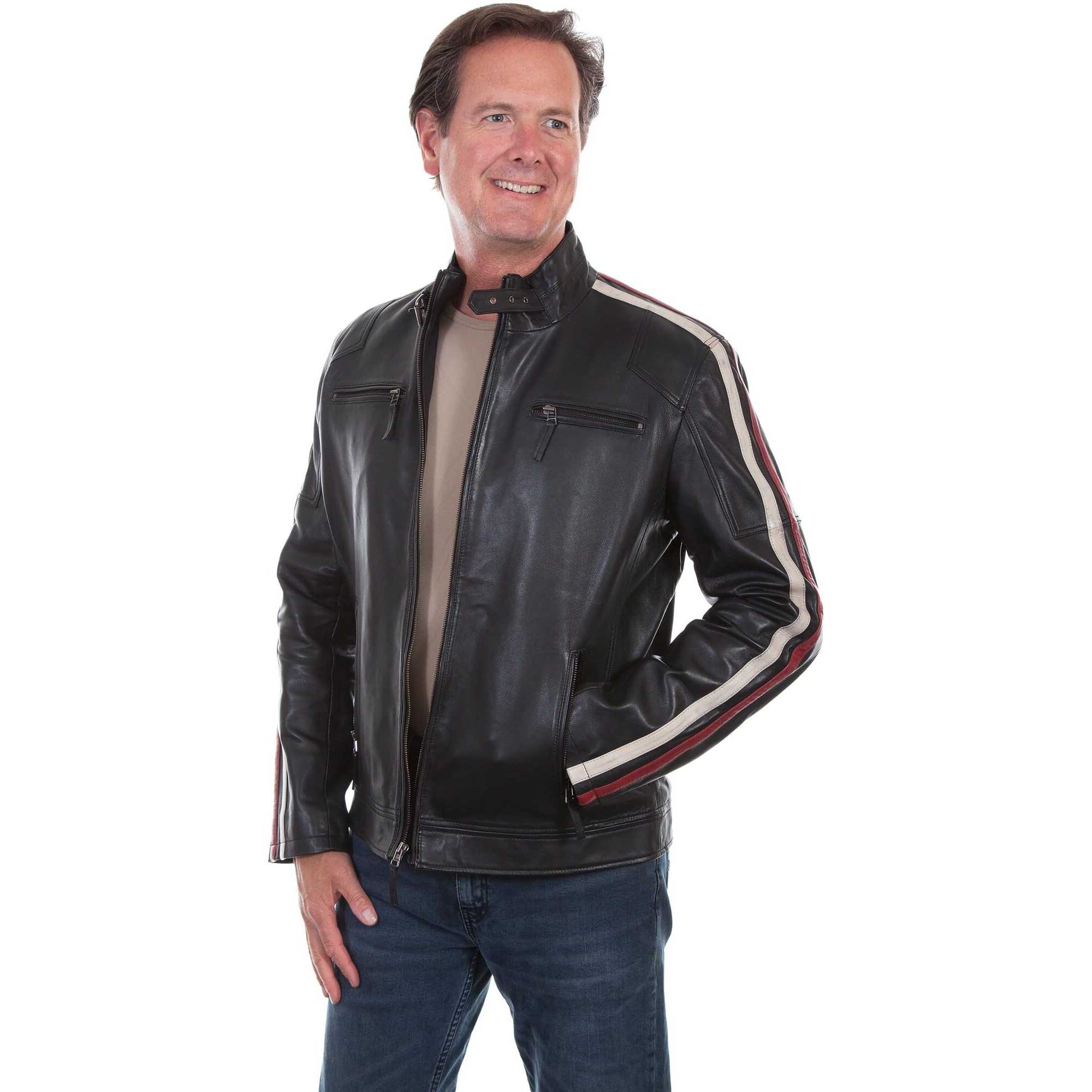 Scully Men's Leatherwear Lamb Riding Jacket Black US