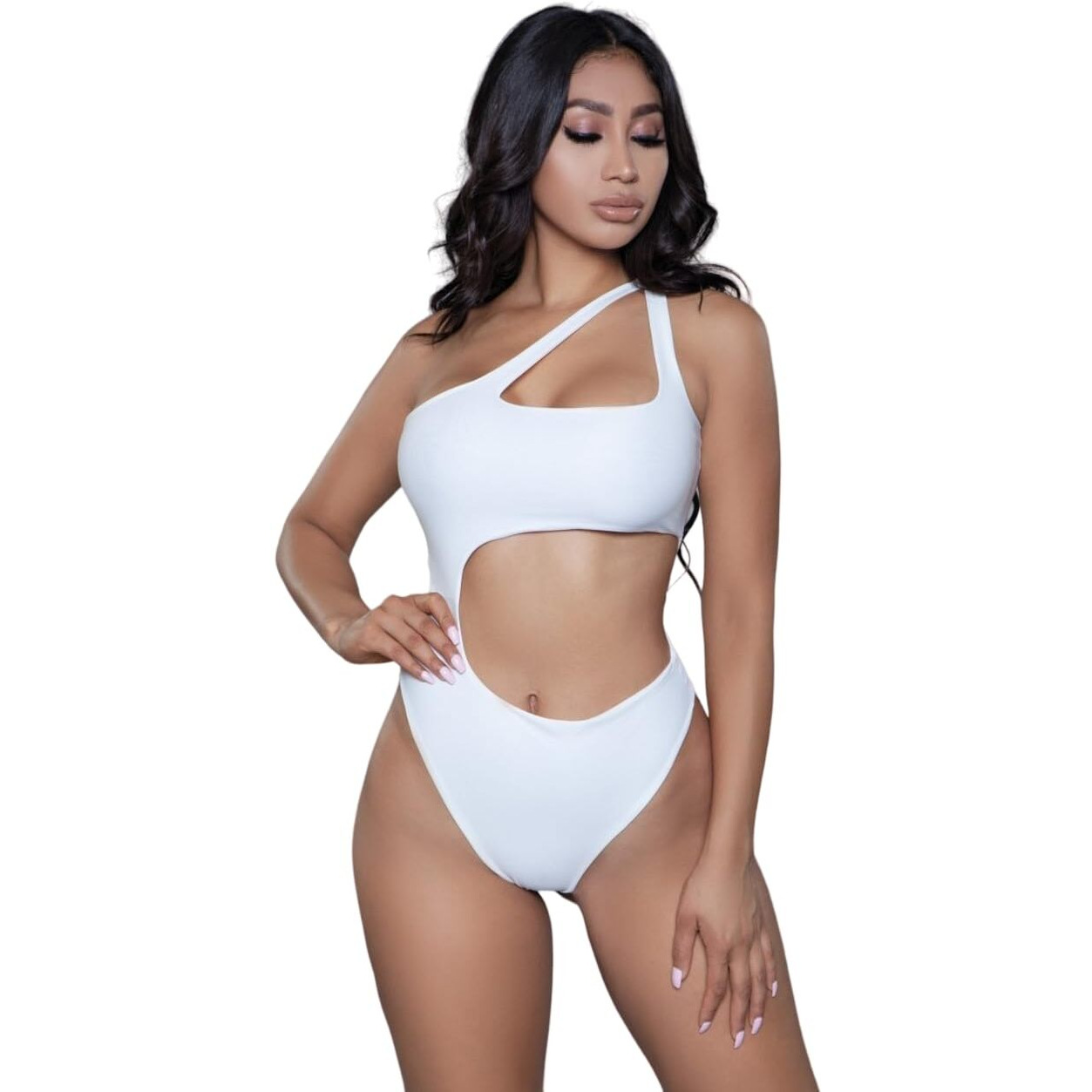 Be Wicked 1976 Quinn Swimsuit, White, Small