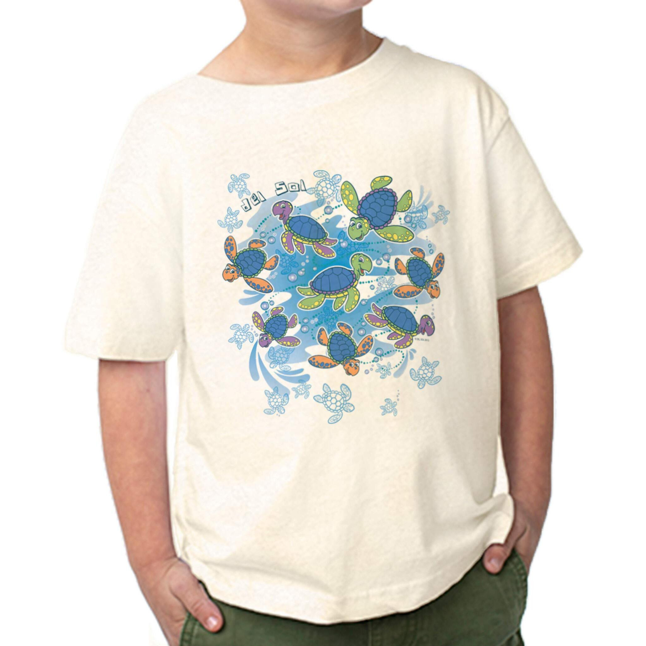 Del Sol Color Changing Toddler Boys Cre Tee - Turtle Time, Ash, Size 5/6T